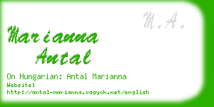 marianna antal business card